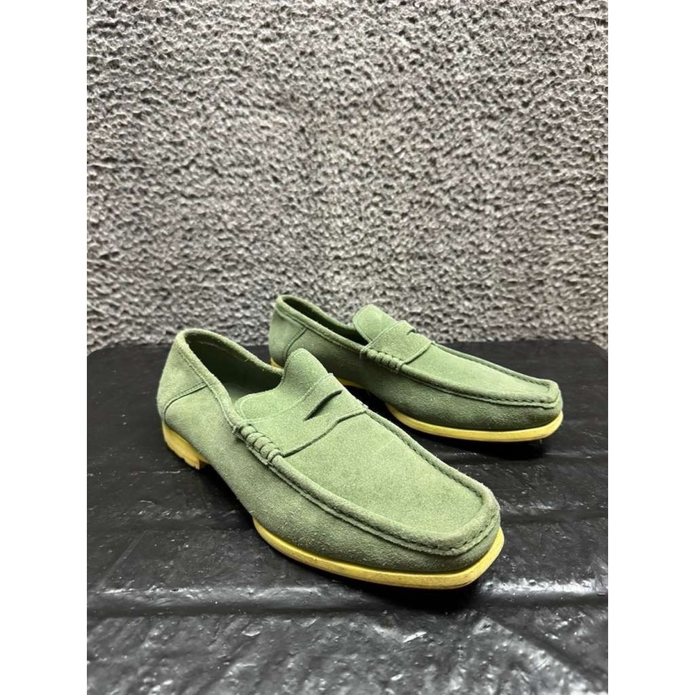Cesare Paciotti Italian Suede Leather Slip-On Loafer Green Mens Size 8 US